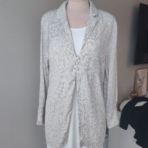 Diane Von Furstenberg Cream and Gray Abstract Blazer